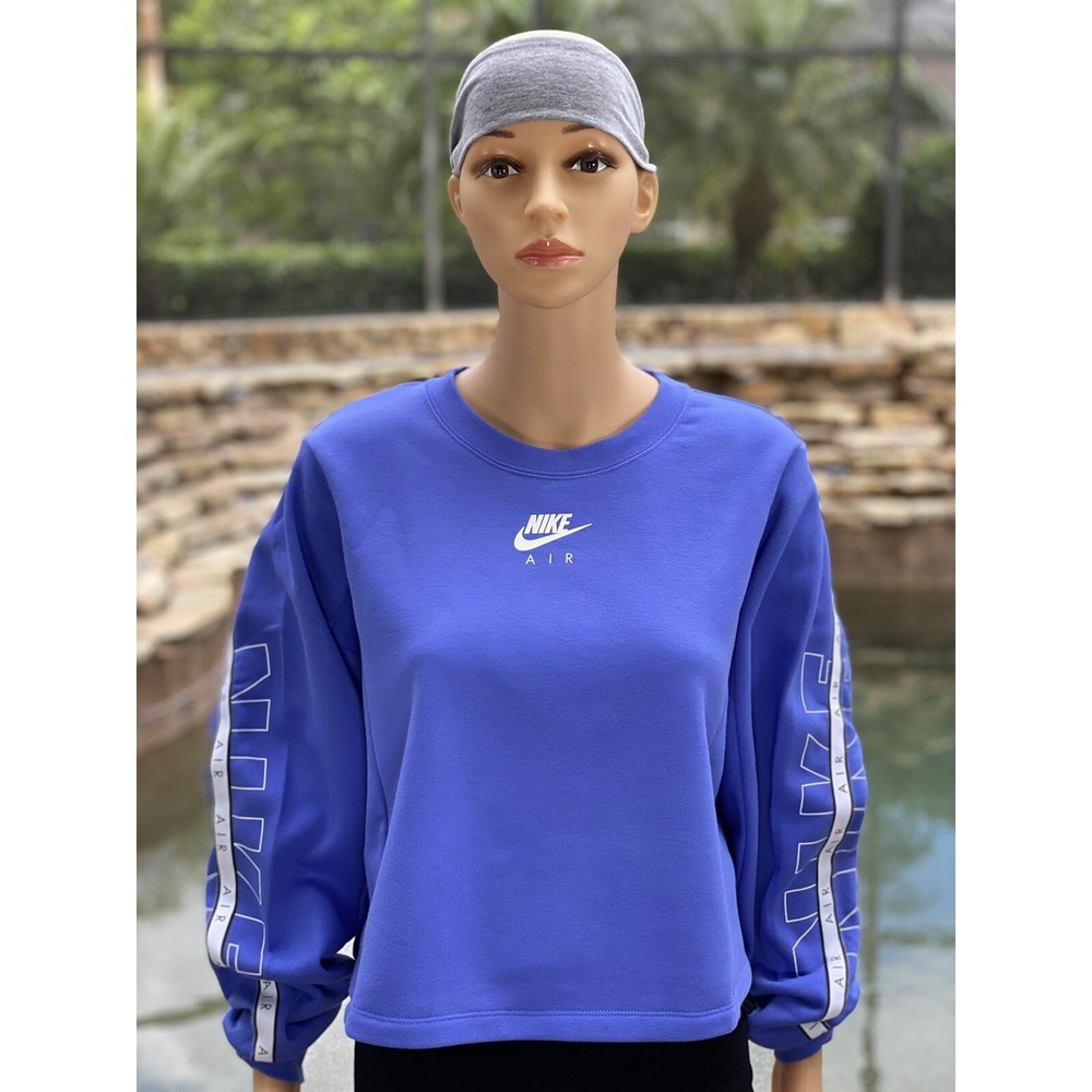 Nike Air Cropped Sweatshirt Women's 1X Purple Plus Activewear New CU8500-500